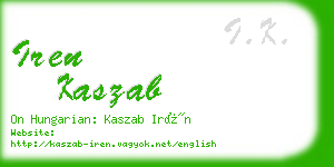 iren kaszab business card